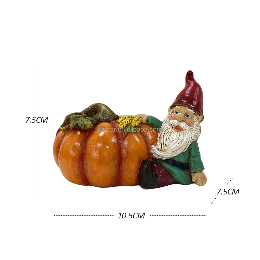 Fall Decoration Resin Pumpkin Garden Gnomes Statue Poly Resin Gnome