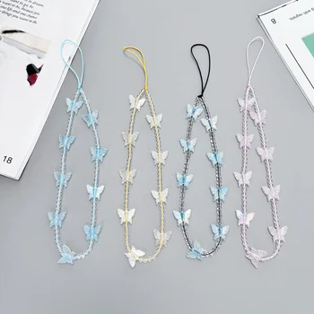 Popular Ins Style Personalized Mobile Phone Lanyard Hot Girl CCD Camera Mobile Phone Chain Acrylic Beads Wholesale