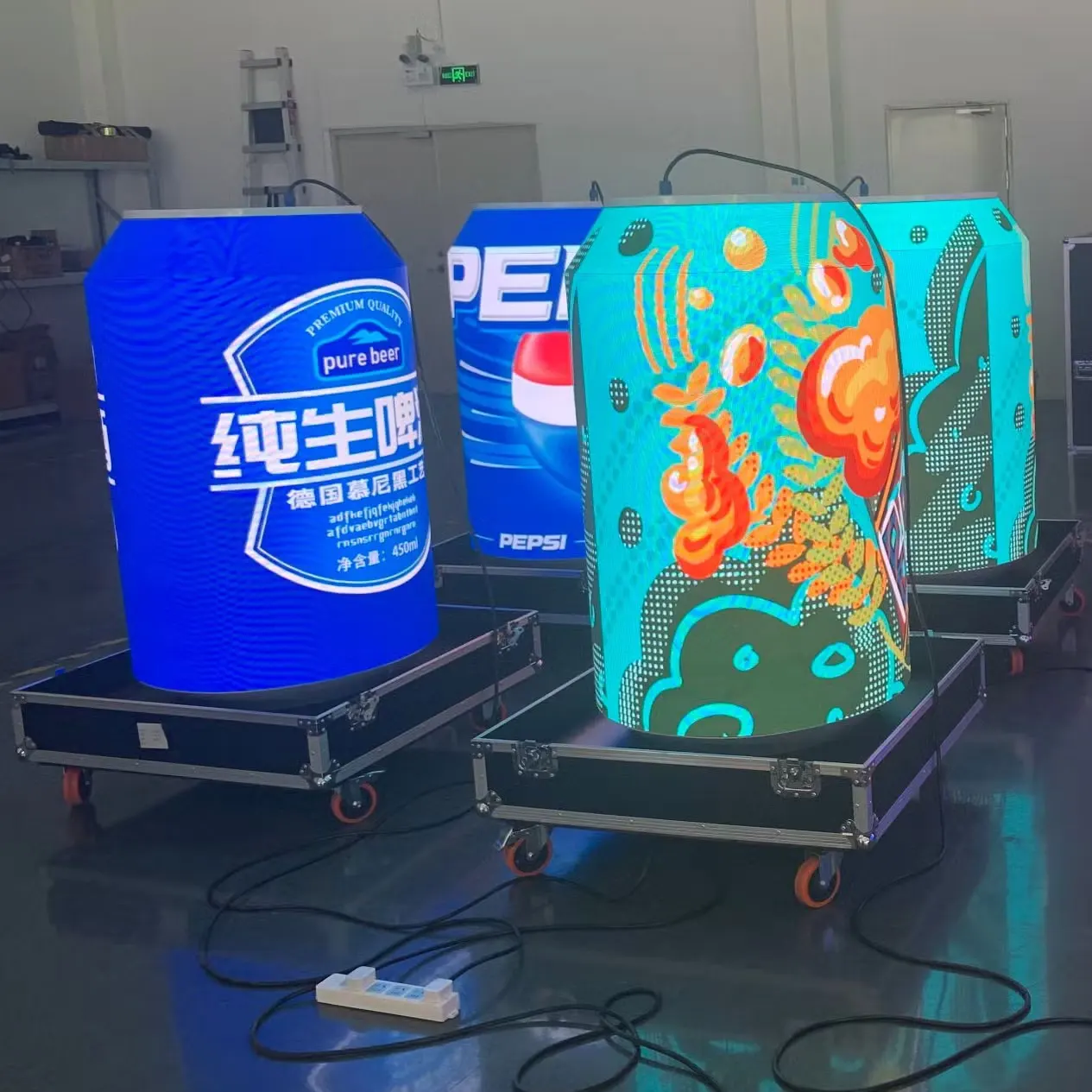 Creative Led Screen Beer Can Shape Led Screen Support Customize Video and Image Via Phone