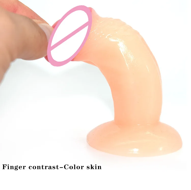 LUUK 10.5cm Drop Shipping Thin Short Plastic Penis Elastic Tiny Dildo for Men Sex Toys
