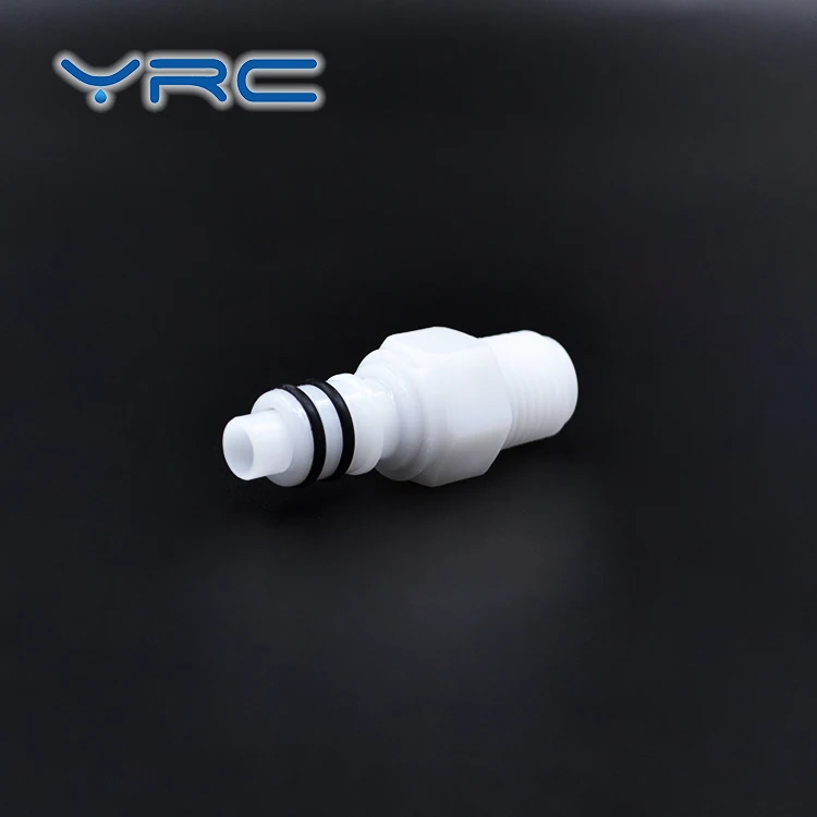 YRC 1/4"NPT Double O-ring Threaded CPC Smooth Surface Quick Connector Male Insert Plastic Disconnect Pipe Thread Coupling Vacuum