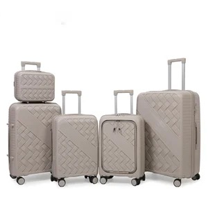 Unisex Vintage Luxury Large Trolley Suitcase Set Durable PP Spinner New Carry Zipper Travel Bags TSA Lock Special Design Luggage