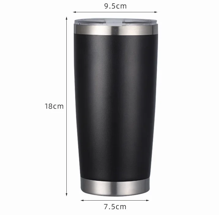 304 Stainless Steel 20 OZ Vacuum Tumbler Insulated Travel Coffee Mug Custom Logo for Business Promotion Car Outdoor Office Use