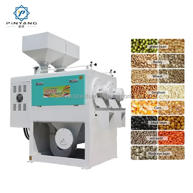 CBY Monomer/double Body Automatic Multi-functional Peeling Machine Grain Wheat Barley Corn Soybean Mung Bean Peeling Machine