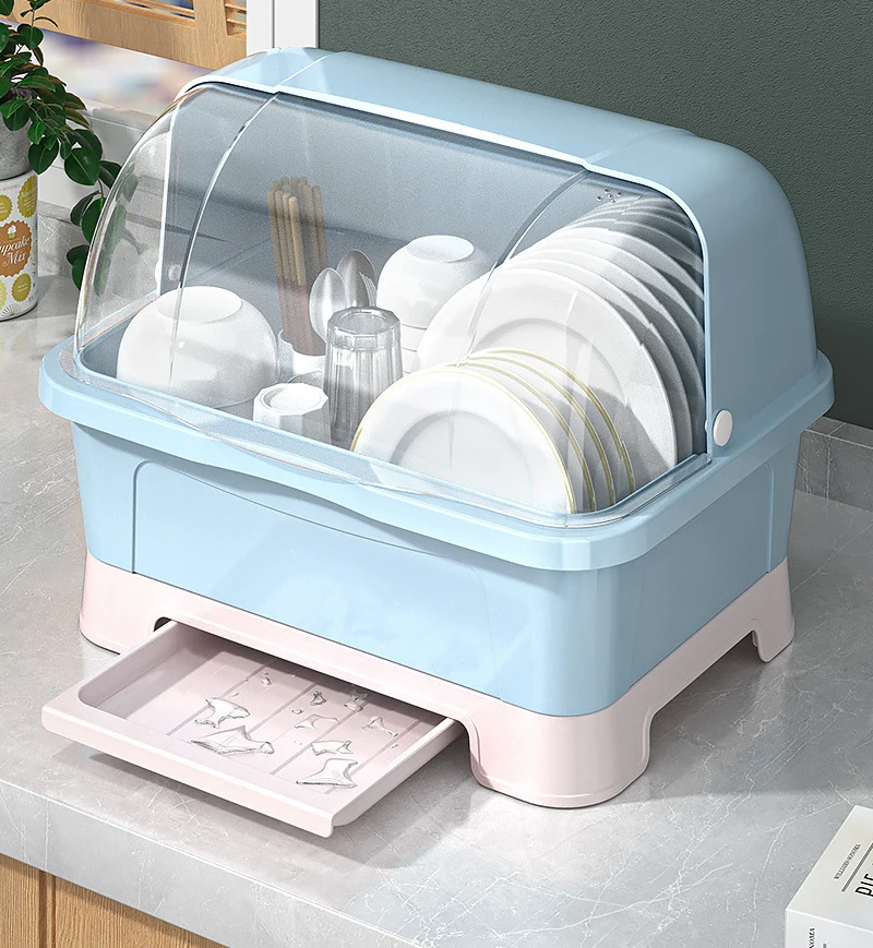 Ds2092 Tableware Storage Box Kitchen Dish Drying Rack Tray Dish Drainer Plastic Dish Drying Rack
