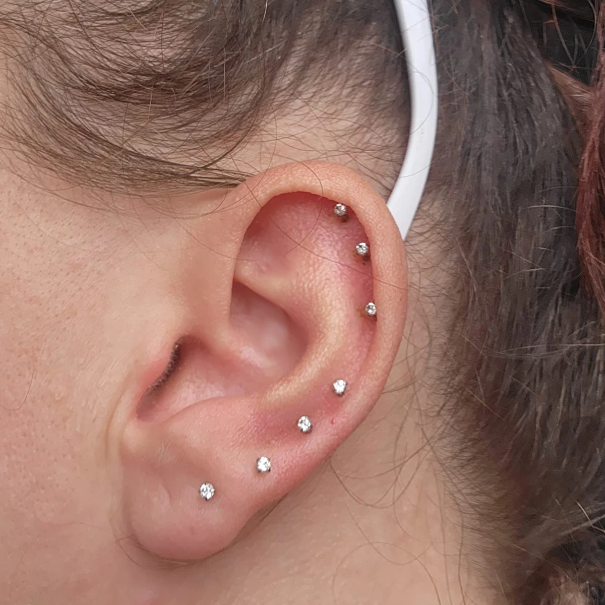 Flat Back Earrings Stud 20g Threadless Tragus Cartilage Lip Medusa