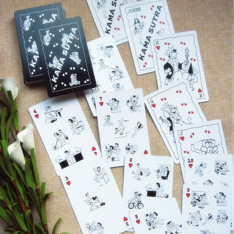 JP074 Factory Custom Printed Bridge Size Kama Sutra Playing Cards Sexy Cartoon Erotic Poker Cards