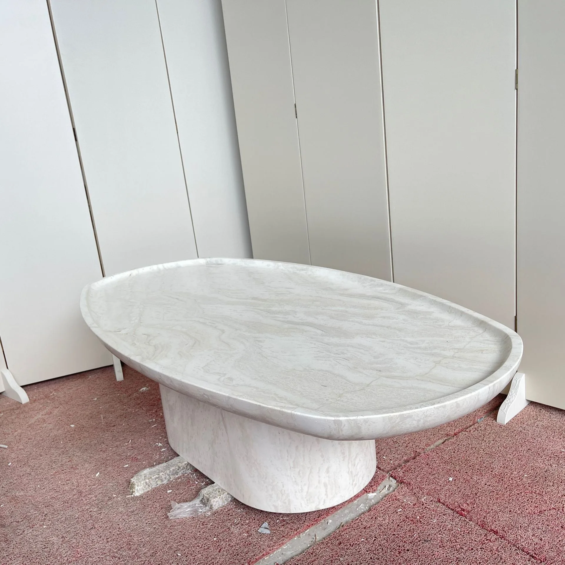 Natural Stone Wabi-Sabi Travertine Coffee Table Tables Marble Low Marble Table   for Dining Room Dining Area Living Room