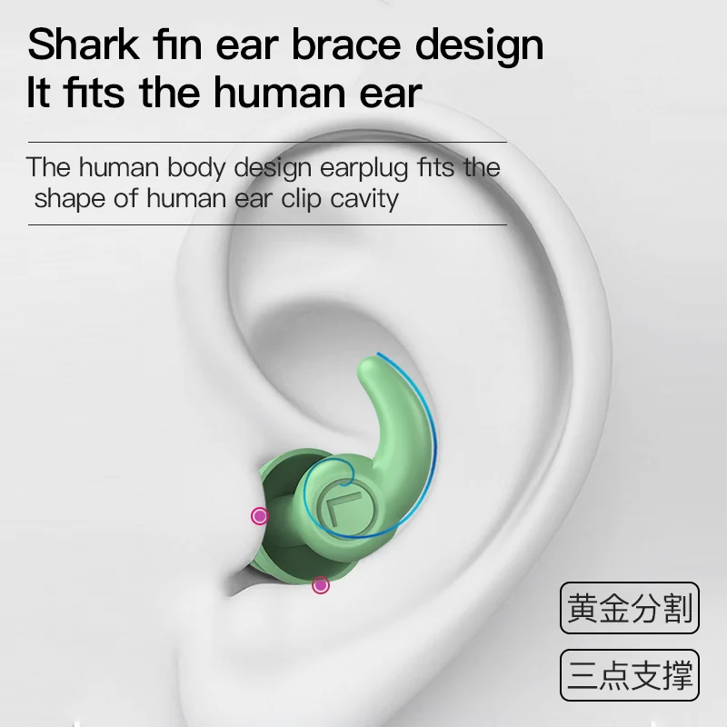 ANT5PPE 2pcs Soundproof Soft 3D Shape Swimming Ear Plugs Reusable Silicone Earplugs for Sleeping Noise Cancelling