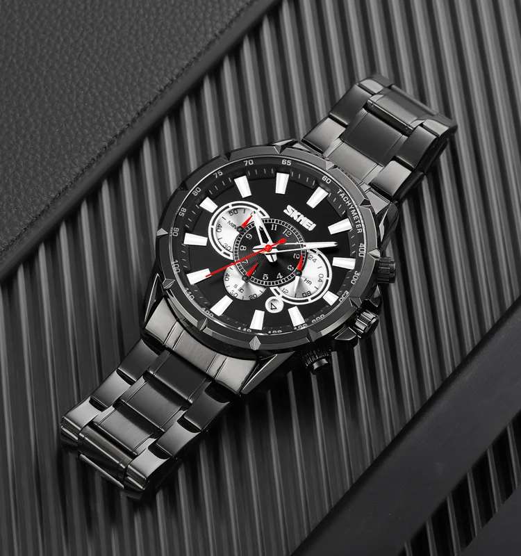 SKMEI 9241 Custom Logo Big Face Alloy Watch Quartz Movement Mens Luxury Watches