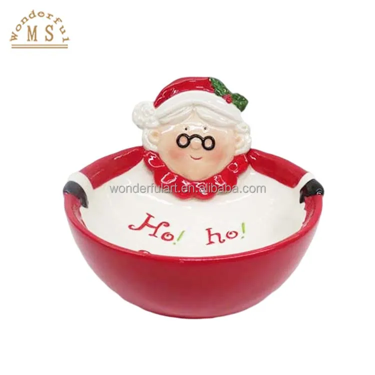 Customized Ceramic Old man with white beard butter candy Christmas Trees dishes deer saucers Kitchenware for Home decoration