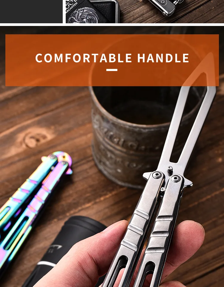 Practice Butterfly Knife Stainless Steel Dull Blade Butterfly Knives Edc Outdoor Tools Camping