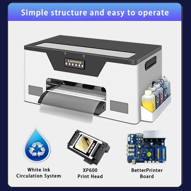 High Quality New 13Inches Heat Transfer Inkjet Printing A3 DTF Printer XP600 Automatic Tshirts Hats Shoes Jeans Socks Printing factory