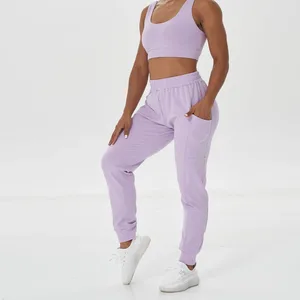 Hot Selling Factory Sexy Yogawear Sweatpants Sports Bra Set Custom Logo