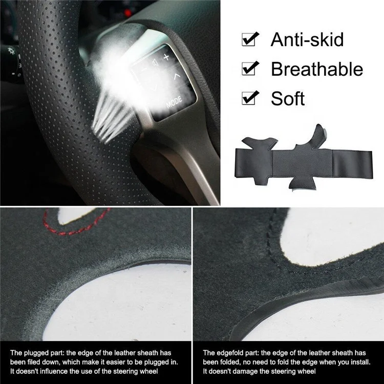 FITS FORD FIESTA MK6 BLACK PERFORATED LEATHER STEERING WHEEL
