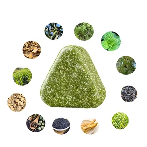 12 Herbal Plant Shampoo Soap Solid Form with Platycladus Leaf & Amino Acid Hair Strengthening and Anti-Dandruff Properties
