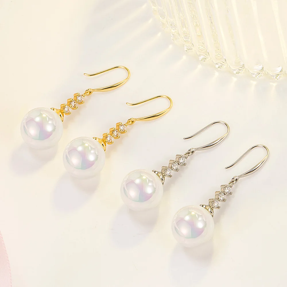 2025 New Romantic Pearl Zircon Water Drop Earrings