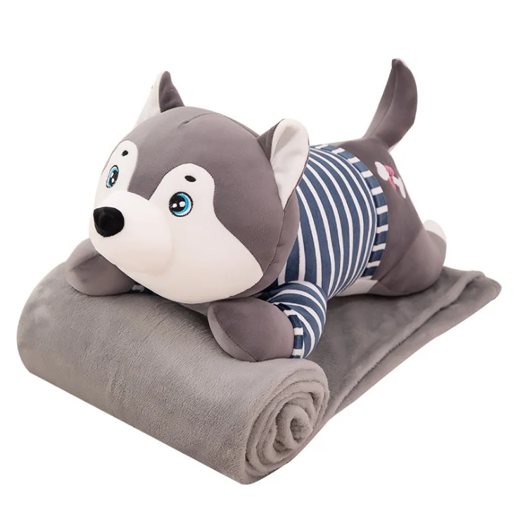 Soft Colorful Stuffed Monkey 2 in 1 Pillow with Blanket Inside Kawaii Plush Toys for Children
