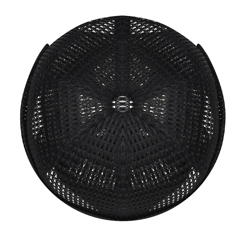 Ecowalson Summer New Arrival Stitched FEWK Leather Label Hollow-out Large-grid Mesh Tang Cap; Breathable 100% Cotton Hip Hop Hat