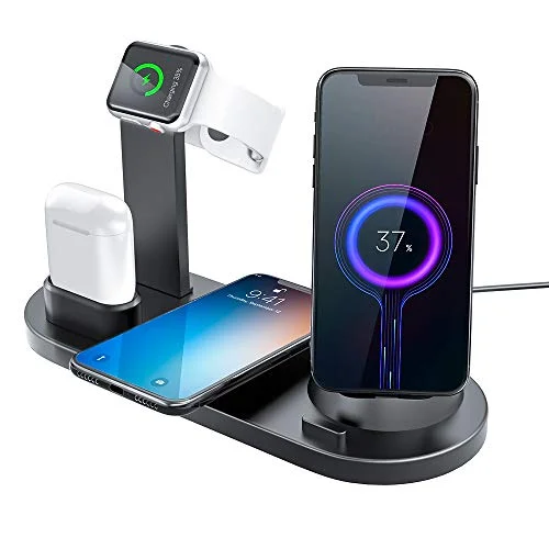 Newly Holder Phone Popular Multi Functional 6 In1 4 in 1 Wireless Charger Fast Charging Dock Stand Desktop Charging Station