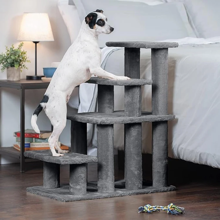 Manufacturer Custom High Quality Dark Grey Plush Furniture Modern Simple Cat Tree Tower Scratcher Creative Giant Cat Tree