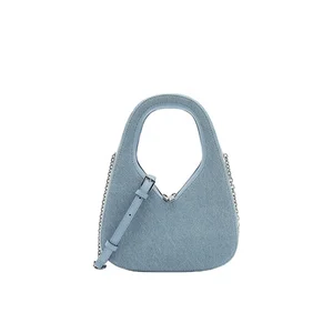 Custom Logo Fashion High Quality Denim Ladies Shoulder Crossbody Bags Simple Design Women Purses and Handbags