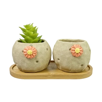 TangCao Home Decoration Succulent Desktop Plant Pot Indoors Planters Pots Mini Cute Hand-made small flowers Ceramic Flower Pot