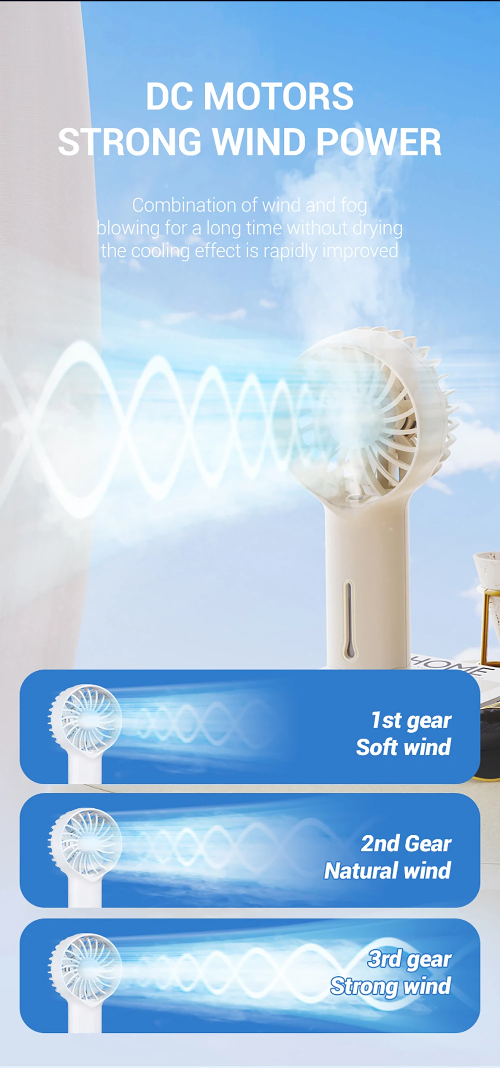 product oem mini handhold cooling fan cute mist water spray rechargeable electric battery humidifier fan car household mini ventilador-3