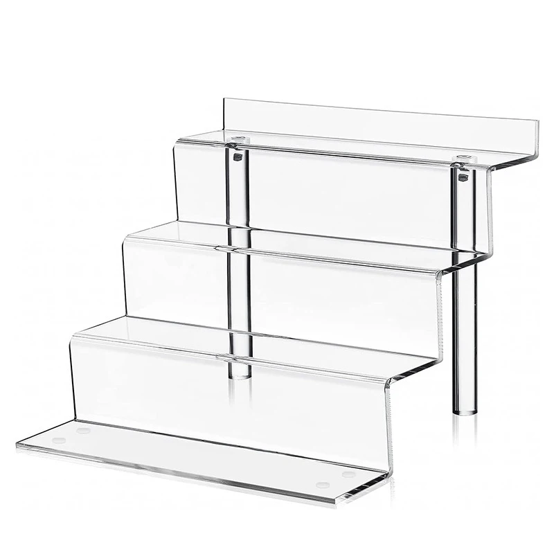 Transparent Multi-Layer Pop Figures Acrylic Riser Stepped Display Stand Jewelry Perfume Storage Acrylic Display Stand manufacture