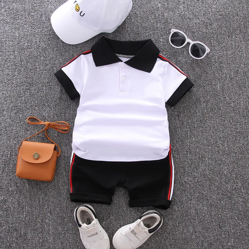 KISBINI Boys California Summer Clothes Set T Shirt And Short (2T, Dark