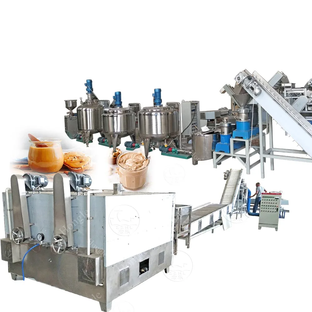 Automatische Pindakaas Productiemachine met 3-jarige garantie - 200kg/h, vacuümverpakking & olievrije ontwerp voor notenfabrieken