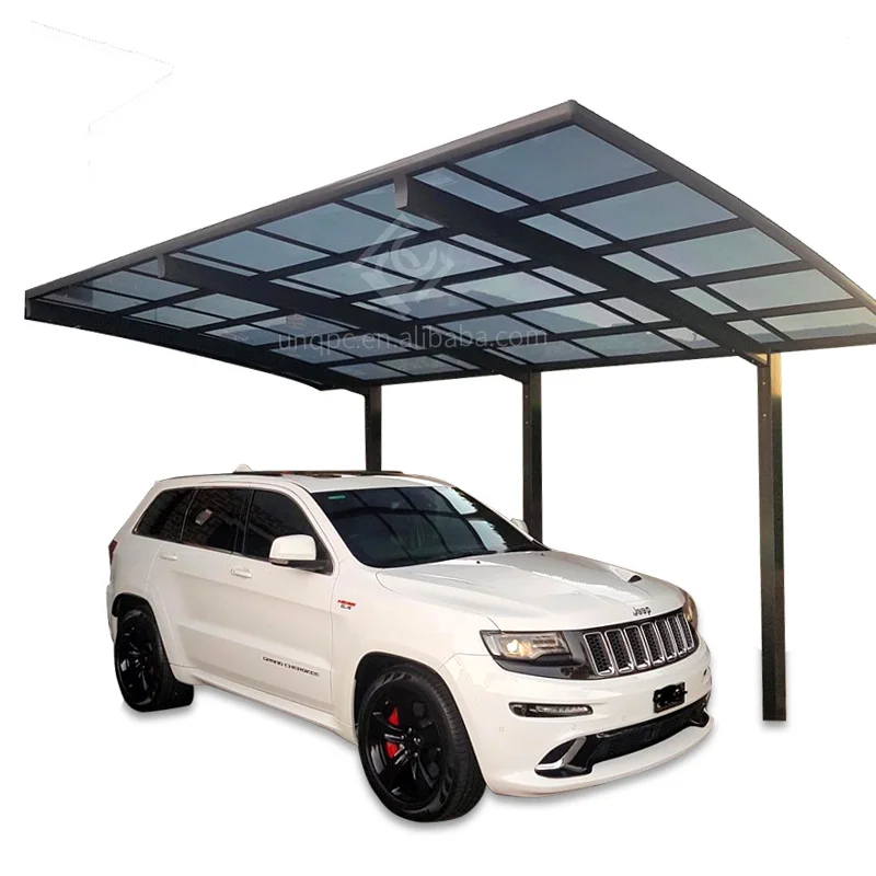 Aluminum Alloy Frame DIY Cantilever Waterproof Carport Kits with Polycarbonate Roof Customizable Size Car Parking Shelter