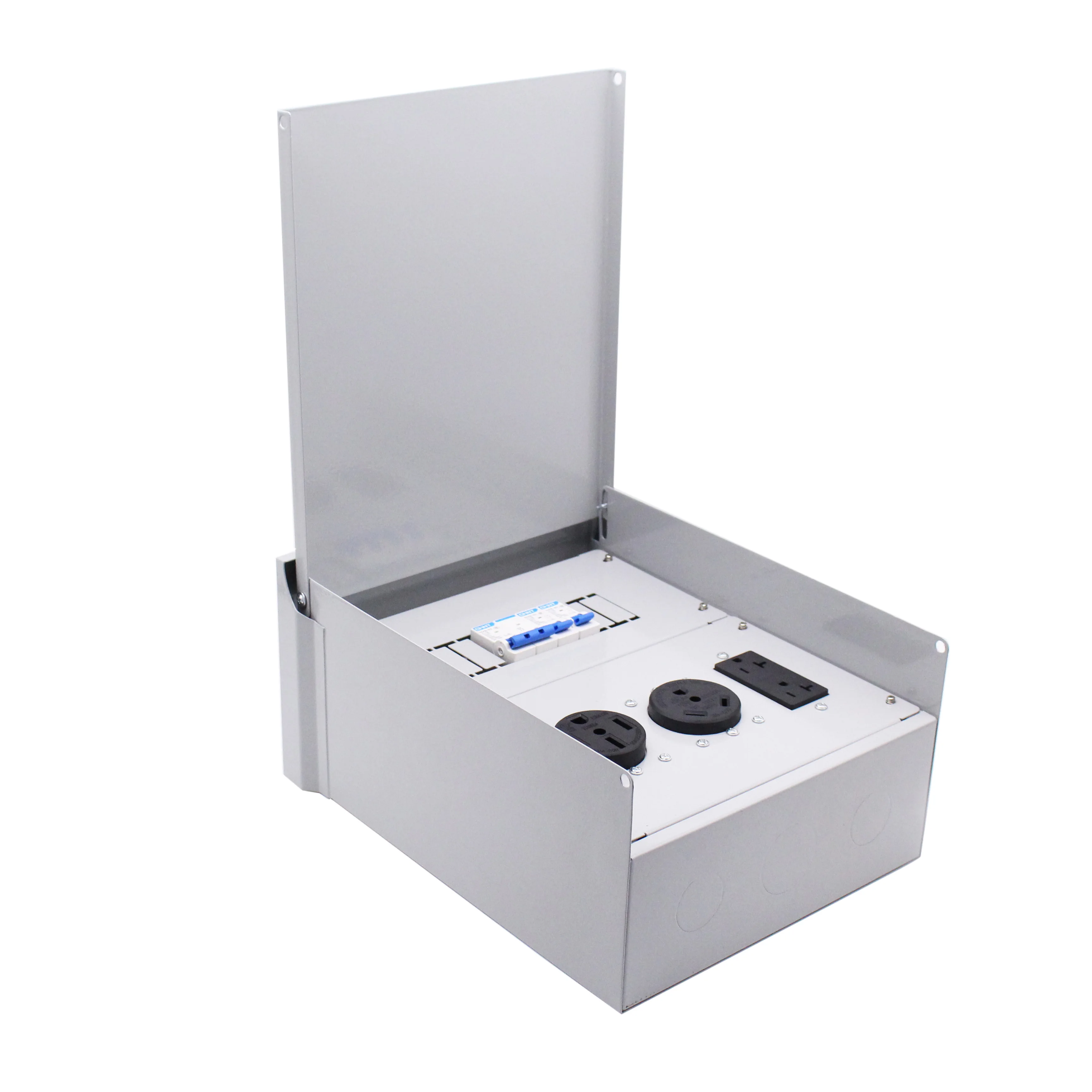 30 Amp Panel Box Boat Rv 30A Weatherproof Assembling RV Pedeatal Box Mounted Electrical Panel ...