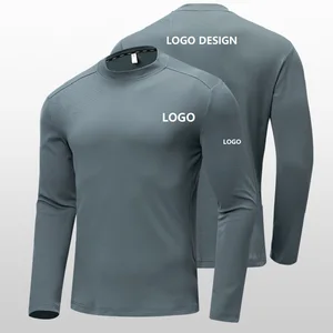 2026 New Custom Logo Quick-Drying Sports Tshirt Man Long Sleeve Gym Clothing With Comfortable Underwear Solid Pattern