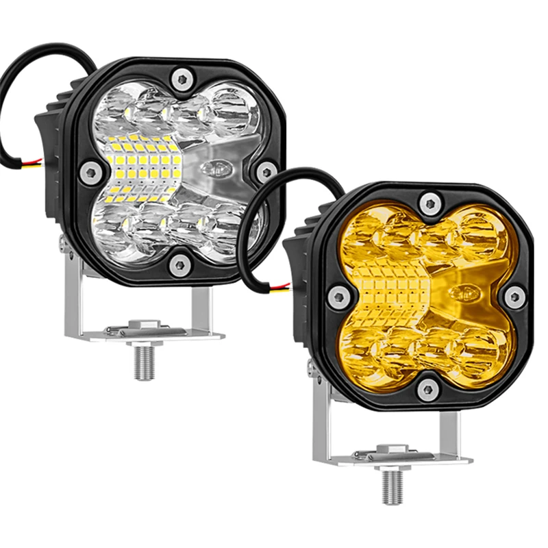 3inch Headlight Bulbs 66w Led Driving Spot Auxiliary Light Offroad Cube ...