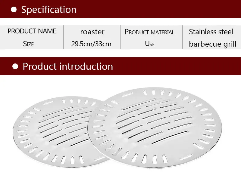 Winshik Factory 29.5cm 33cm Barbecue Korean Sus304 Easy Clean Stainless