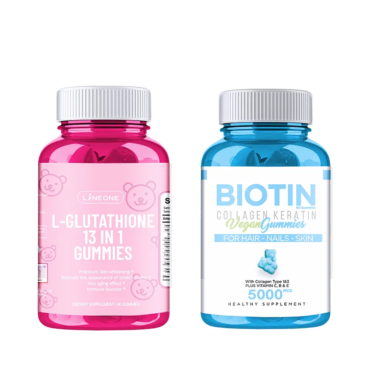 RTS MOQ 50 Beauty GSH Supplement  Brightening Skin Whitening Gummies Collagen Anti-aging Biotin L-Glutathioenter fluid