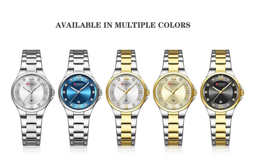 CURREN 9107 Luxury Women's Watch Quartz, Roman Dial