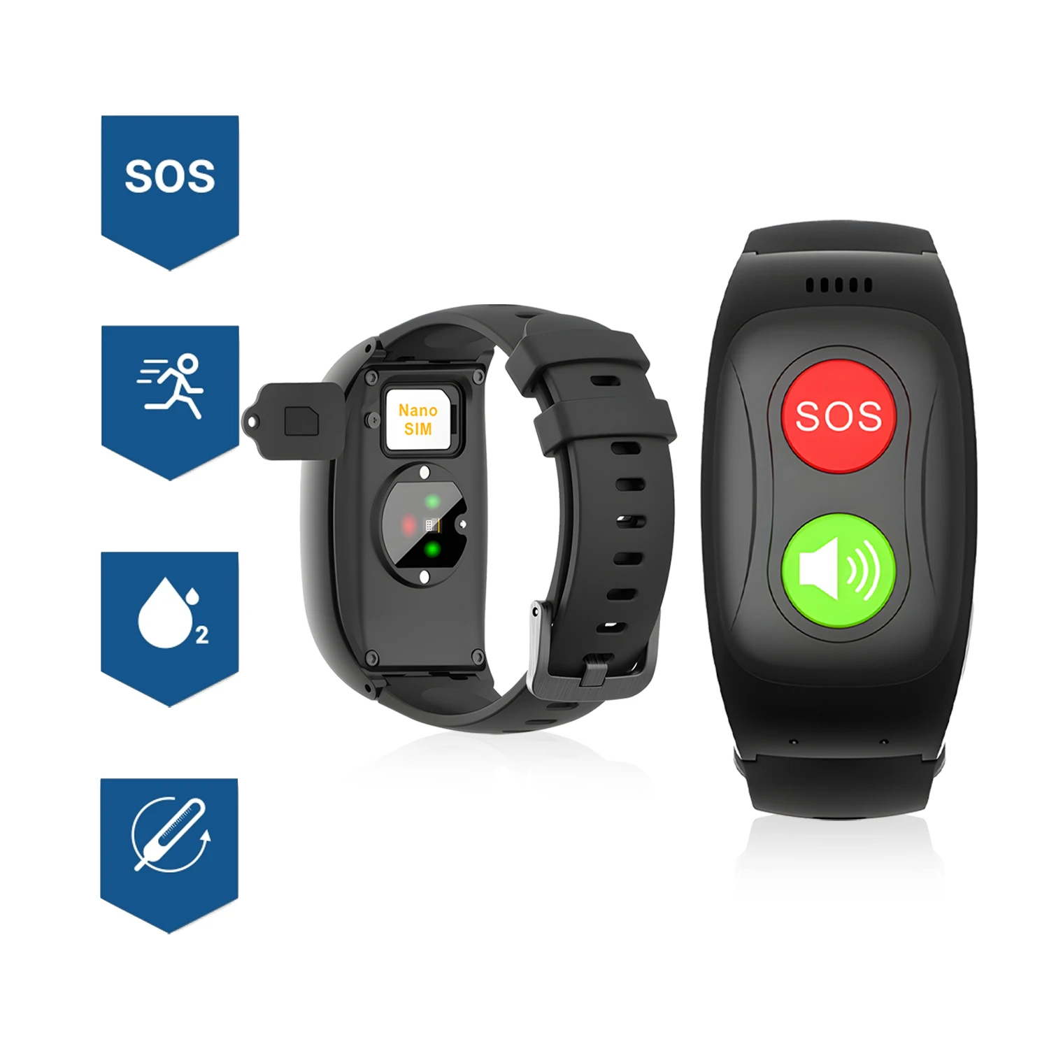 Gps Tracker Smart Watch Med Sim Kort Elderly Smart Watch For