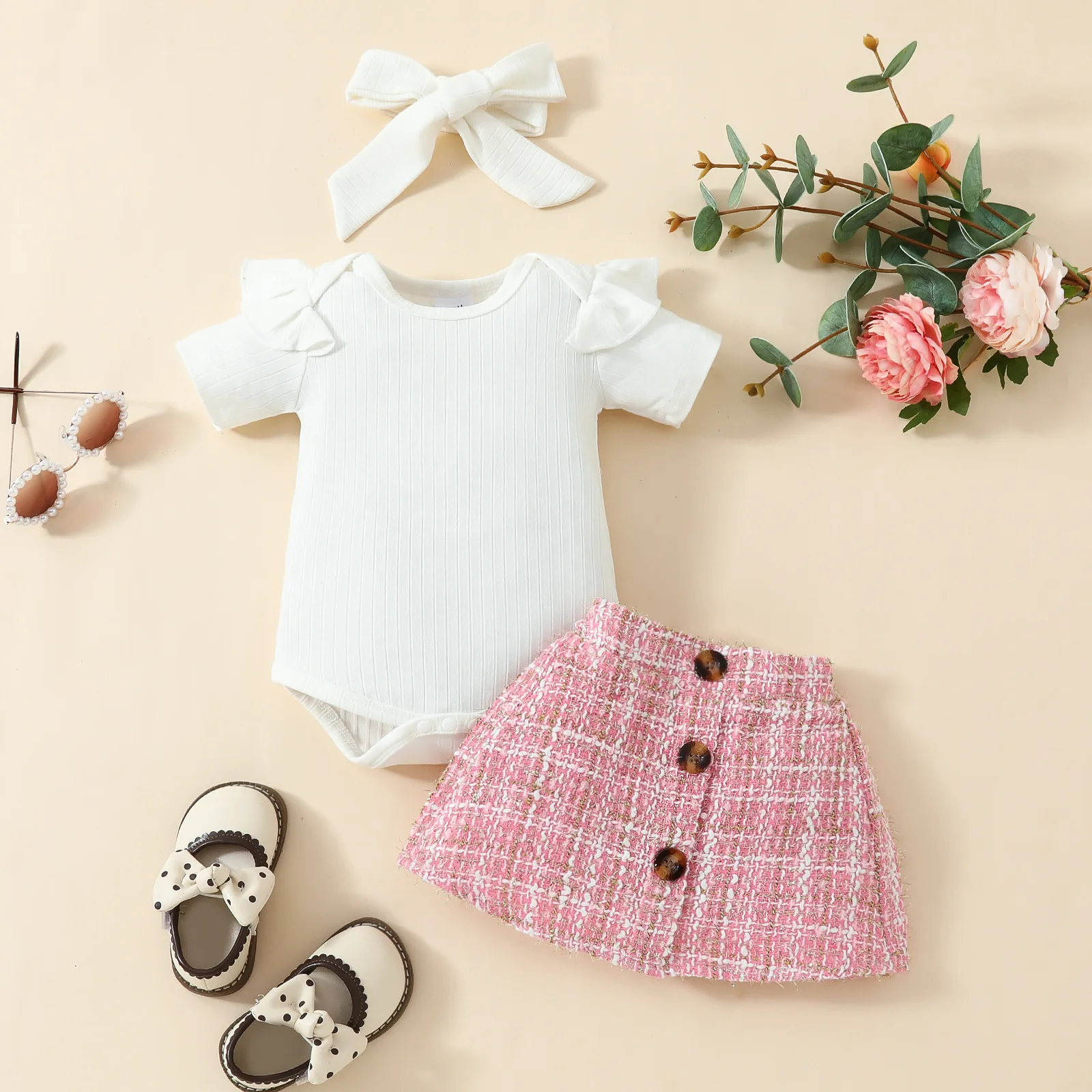 2024 Newest Autumn and Winter Fashion Baby Short-sleeved Top Cute