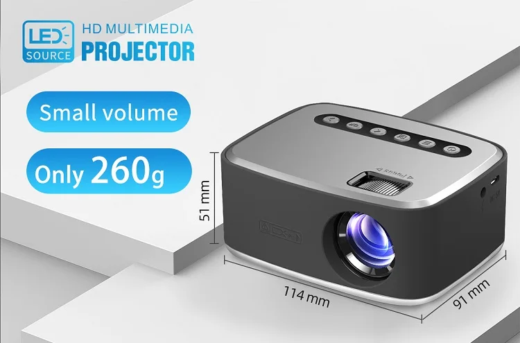 Yikoo T20 projector mini 400-600 lms grey color projecteur 320*240 resolution home theater projectors for kids