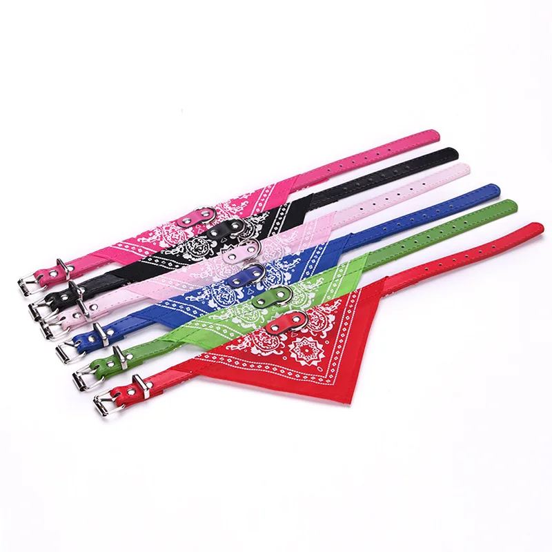 multi-color optional printed pet retractable triangle collar pet dog scarf bandana custom