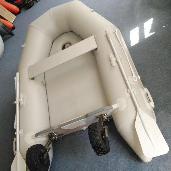 PVC Material Inflatable Boat with Air Floor and Transom Wheel Trailer