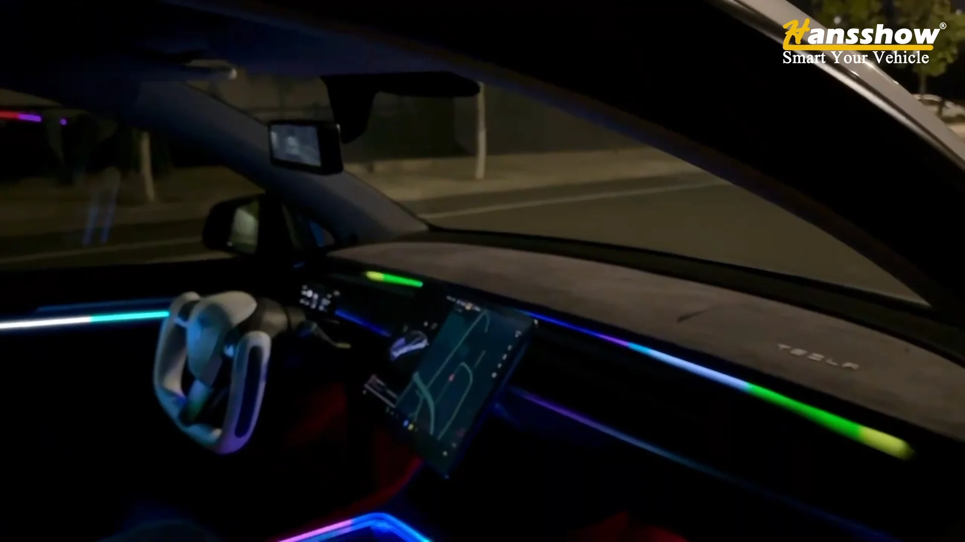 Hansshow Model 3/y Ultra Rgb 64color Ambient Light For Tesla Interior