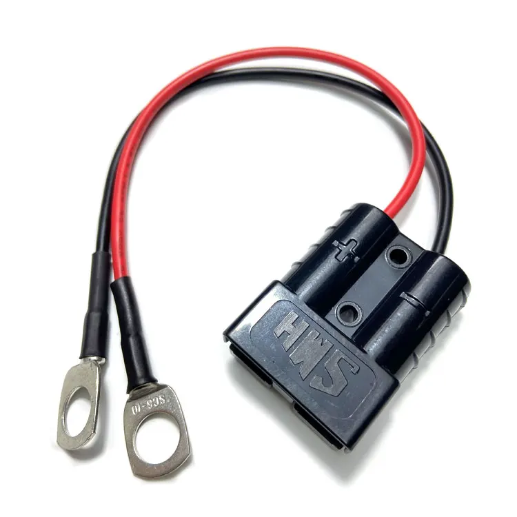 Battery Charger Wiring Harness 50A Battery Connector to O Ring Terminal Length Customizable