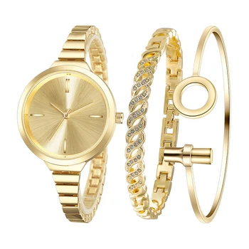 Luxury Quartz Watch Fashion Jewelry Women Fancy Ladies Watches Stainless Steel Bracelet Set and Wrist Watch For Women Gift
