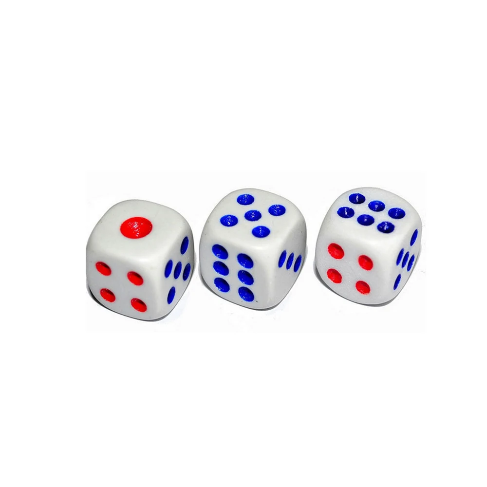 Multicolor Transparent Six Sided Spot Dice Play Game Square Dice Round Corner 