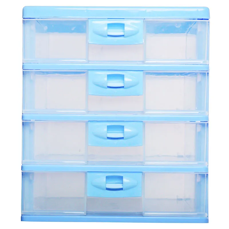 A4 Filing Cabinet 4 Tier Plastic Clear Office Storage Drawer Organizer Storage Box Parts Cabinet Office Desktop Organizer