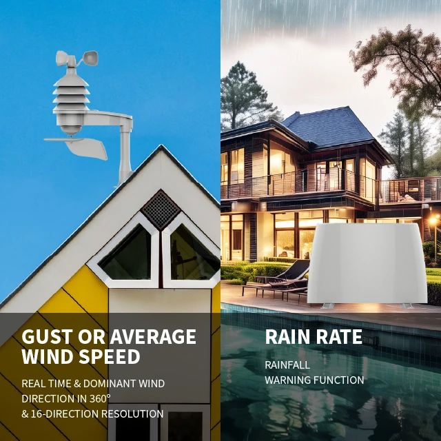 Digital Multifunctional Weather Station with Wind and Rain High Arruracy Date Logger Temperature Weather Forecast Station
