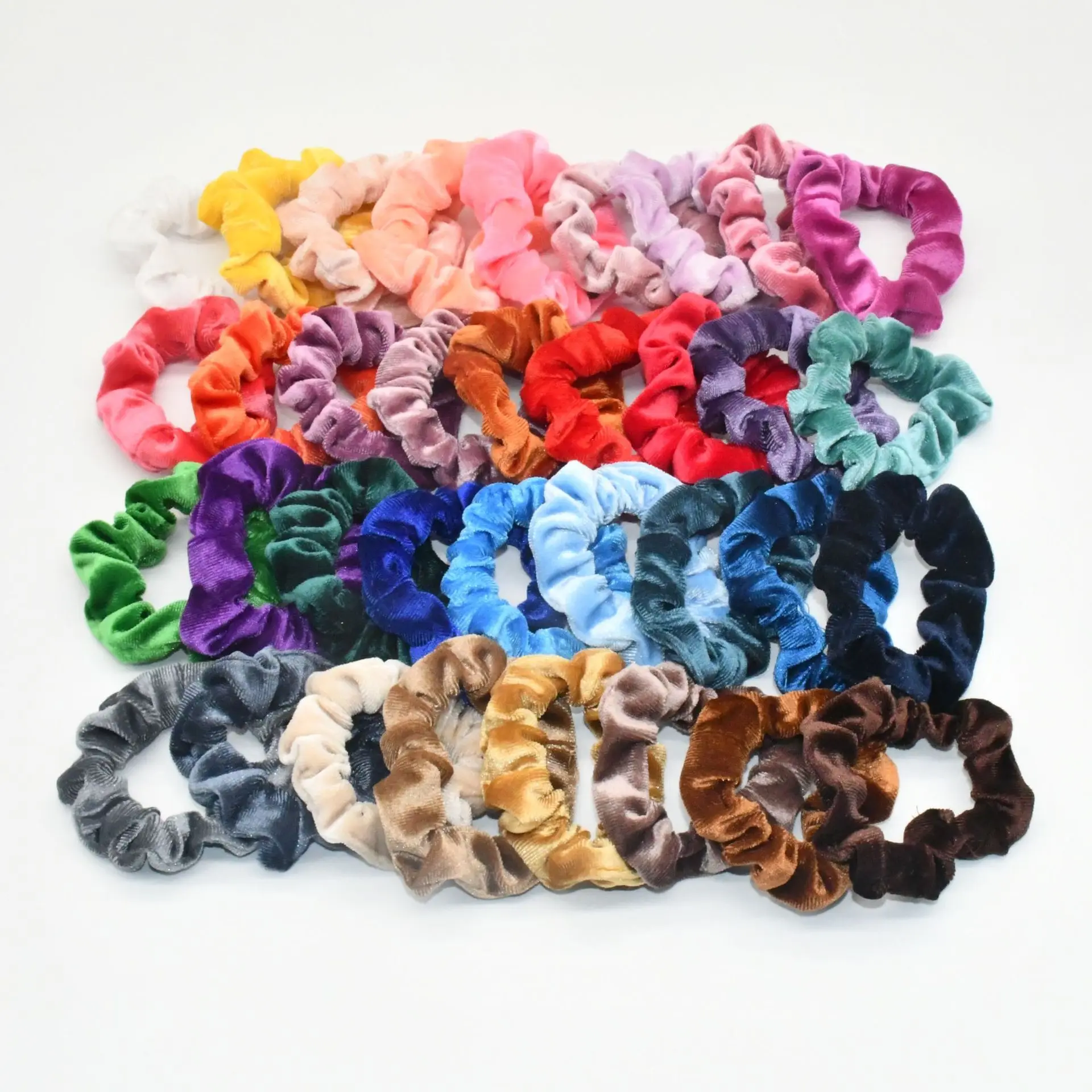 Vintage Velvet Flower Soft Mini Scrunchie